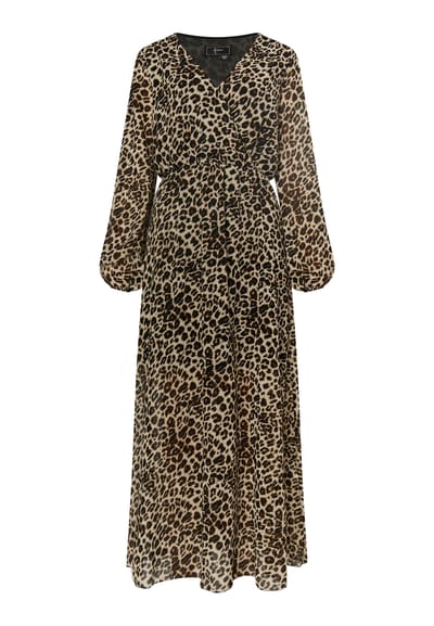 Faina Maxi-jurk met luipaardprint Dames beige leo