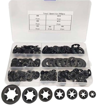 Binnenverzakte sterveerders M3-M12 - 340-delig assortiment - Zwart - Altijd voorbereid op reparaties - ShopVlot