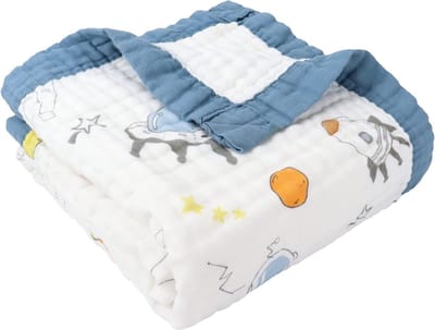 6-laags Mousseline Babydeken Katoen 110x110 cm - Zachte en Ademende Knuffel en Wikkeldeken Unisex