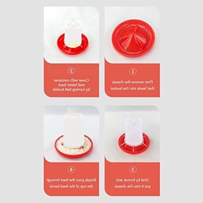 Automatische Voeder- en Waterbak Set voor Pluimvee met Sleeve Ontwerp - Duurzaam Plastic Voedsel- en Waterbakje voor Kippen en Varkens