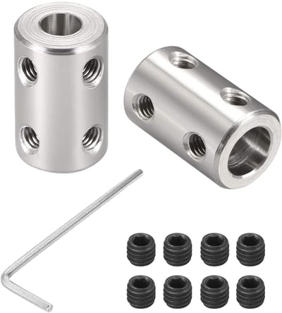 Dailygoods- Stijve Koppeling 2 Stuks - 7 mm/10 mm Boordiameter - 45# Staal - Robuust en Duurzaam - Stelschroef - Motoraccessoires - Askoppeling