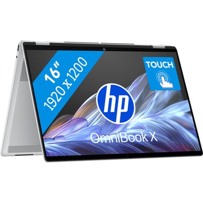 HP OmniBook X FlipNGAI 16-as0950nd Copilot+ PC Intel Core Ultra 7 226V Hybride (2-in-1) 40,6 cm (16") Touchscreen 2K 16 GB LPDDR5x-SDRAM 512 GB SSD Wi-Fi 6E (802.11ax) Windows 11 Home Zilver