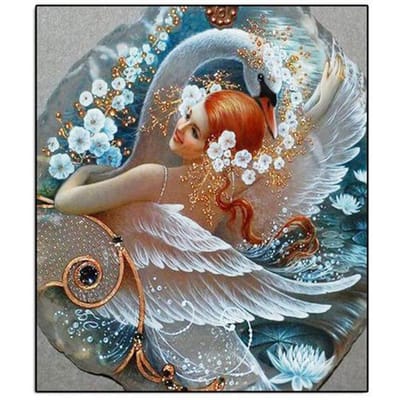 5D Doe-het-zelf Diamantschilderij Bloem Zwaan Meisje Accessoires Diamant Borduurwerk 20X30CM brown