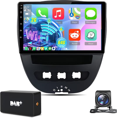 Hexinex Autoradio - Geschikt voor Peugeot 107, Toyota Aygo & Citroen C1 - Android 15 - 2+64GB - Apple Carplay & Android Auto (Draadloos) - 10.1 Inch HD IPS Touchscreen - Bluetooth - GPS Navigatiesysteem - AHD Achteruitrijcamera & DAB+