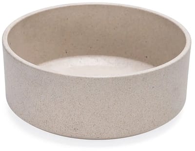 Designed by Lotte Noor Voerbak Hond - Eetbak/Drinkbak - Vaatwasserbestendig - Bamboe - Beige - 21 cm