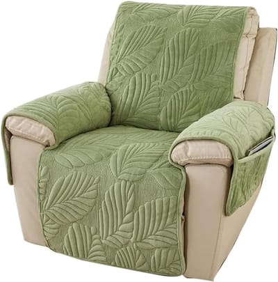 Stretch Stoelcover voor Relaxfauteuil - Katoenen Beschermhoes voor 1-Zits Stoel, Elastisch en Waterafstotend, Ideaal voor Relaxstoelen en TV-Stoelen (Groen)