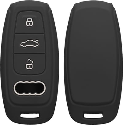 kwmobile autosleutel hoesje geschikt voor Audi A6 A7 A8 Q7 Q8 3-knops autosleutel Keyless hoes - TPU autosleutel behuizing - Beschermende auto sleutel case - Sleuteletui in mat zwart