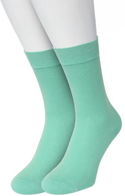 Bonnie Doon Basic Sokken Dames Mint Groen maat 36/42 - 2 paar - Basis Katoenen Sok - Gladde Naden - Brede Boord - Uitstekend Draagcomfort - Perfecte Pasvorm - 2-pack - Multipack - Effen - Mintgroen - Mint - OL834222.284