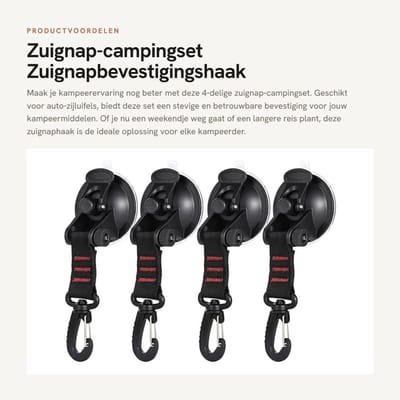 Dailygoods- Zuignap 4-delige set - Zuignapbevestigingshaak - Zuignapanker - Maximaal draagvermogen 10 kg - Kleur: Rood/Oranje/Groen/Blauw - Hoogwaardig materiaal ABS/Nylon - Zuignaphaak