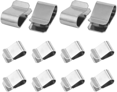 Dailygoods- U-Clip 21.4 x 12 mm - Roestvrij Stalen Klem - Set van 12 - Antislip Ontwerp - Voor Licht Schacht Covers - Eenvoudige Installatie