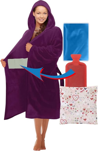 Therapiejas voor Warmte- en Koudebehandeling | Zachte Fleece Badjas met Zakken