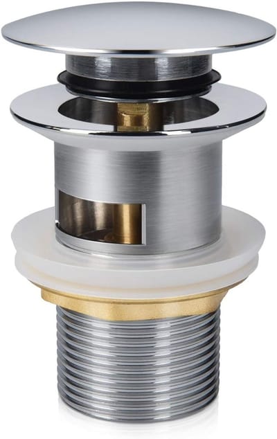 Pop-up Afvoerstop - Klik Systeem - Verstopping Voorkomen - Voor Standaard Sifons - 38mm Diameter - Chroom