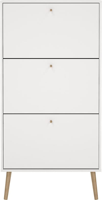 Bodo schoenenkast 3 klapdeuren wit.