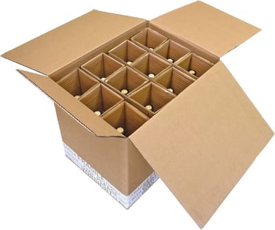 1 x Wijnverzenddoos 12 flessen dubbelgolf met inlay / verzenddoos voor 12 flessen / Flesverzenddoos