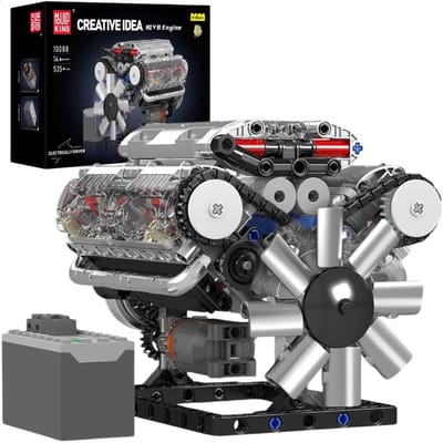Mould King - Technische Bouwset - Gemotoriseerde V8 Motor - 535 Stuks