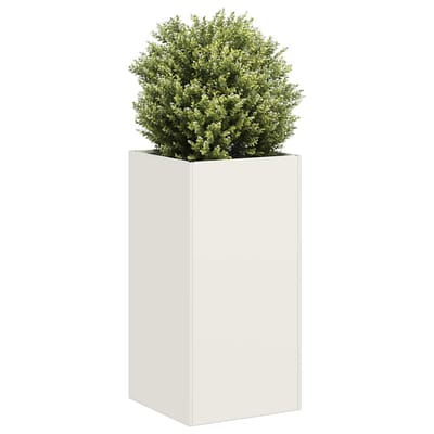vidaXL - Plantenbak - 40x40x80 - cm - koudgewalst - staal - wit
