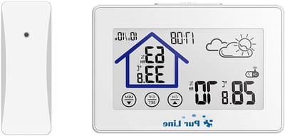 Digitaal Weerstation - Touchscreen Weerdisplay - Thuis Weersvoorspelling - Binnen en Buiten Meting - 14 x 10 cm - Wit