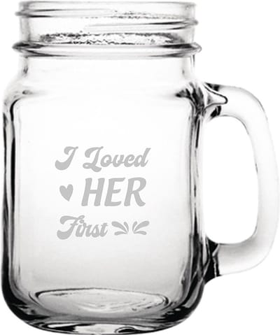 Gegraveerde drinkglas 45cl I loved her first