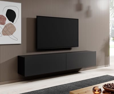 Meubella - TV-Meubel Asilento - Mat zwart - 180 cm
