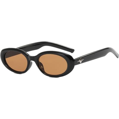 Lunettes de Soleil Ovales Rétro Femmes Dernier Style Tendance Punk Monture Lunettes Élégantes Lunettes de Soleil de Designer Haut de Gamme Protection UV 400 Gafas De Sol 1PC