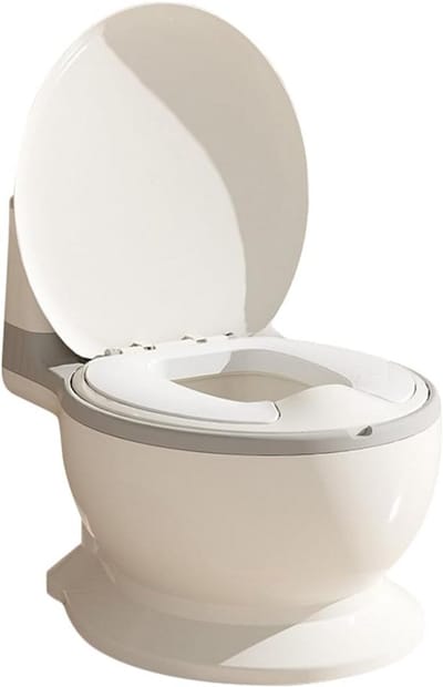 Babytoiletpot met jachtgeluid en echt spoelgeluid voor kinderen - Grijs