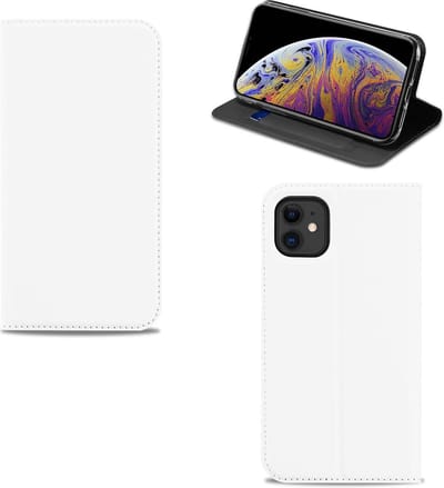 Standcase Hoesje voor Apple iPhone 11 Hoesje Wit met Standaardfunctie