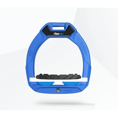 Veiligheidsstijgbeugels Paardrijden Incliné Grip Blauw/Wit/Blauw kind Flex-On Safe-On