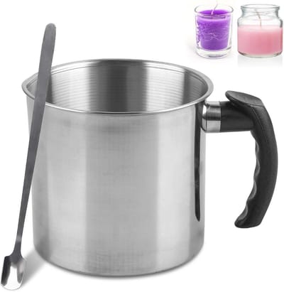 Kaarsen maken set voor kinderen - 1,3L roestvrijstalen wassmeltpot met lepel - DIY kaarsen en zeep gietset