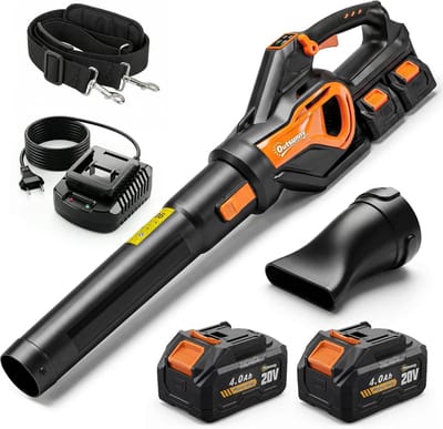 Bladblazer - Tuinblower Accu - Buitenruimte Reinigen - Krachtige Turbostand - 20 Volt - Oranje Zwart