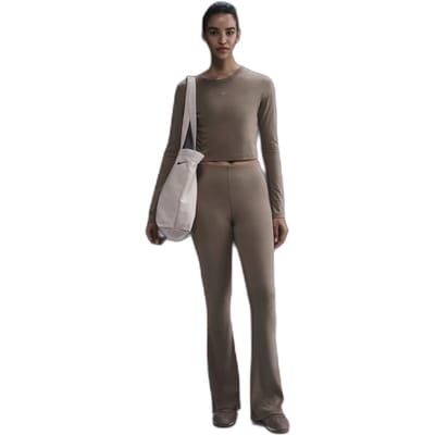 Nike Chill Knit Leggings Dames - Beige - Maat 36 - Katoen Jersey