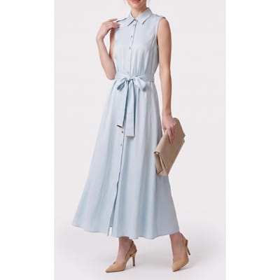 GUESS Iva Chemiser Ss Long Soft Blue Taglia: 38 | Maxi abiti Outlet | Donna | Blu