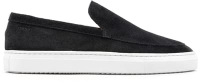 Omnio malton plain loafers heren zwart suède