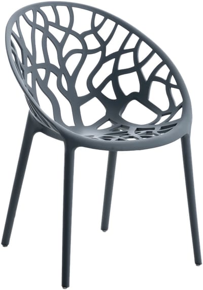 CLP Hope stapelbare Tuinstoel - Weerbestendig & UV-bestendig - Kunststof Stoelen met Armleuningen - Modern Design - antraciet