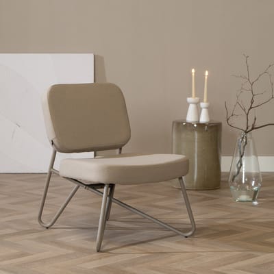 Bronx71® Scandinavische fauteuil Viggo taupe gerecyclede stof