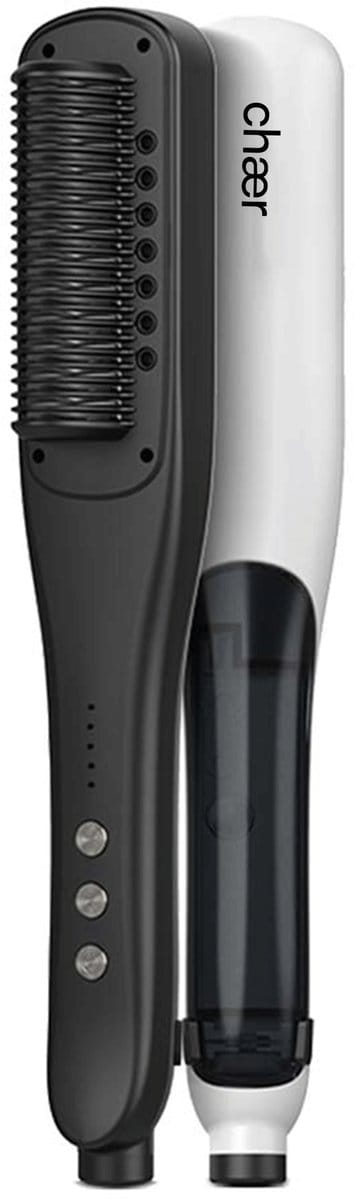 chaer Steam Brush Pro - Professionele Stoom Stijltang - 3-in-1 Stijlborstel met Stoomtechnologie, Borstel en Stijltang - Wit