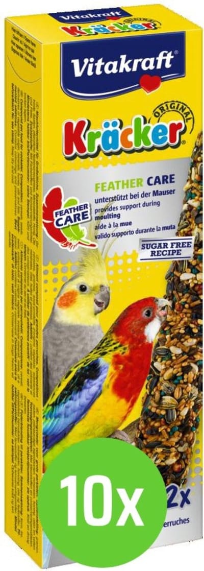 10x Vitakraft Feather Care-Kräcker Valkparkiet 2in1