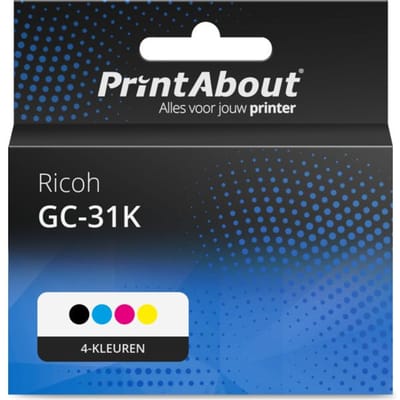 PrintAbout huismerk Inktcartridge GC-31K (405688) 4-kleuren Multipack Geschikt voor Ricoh