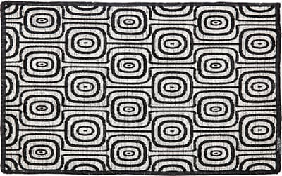 Dutchdeluxes - Handgemaakt - Geweven katoen - Placemat - set van 4 - Black & White - Monkey Eyes - Zwart/wit