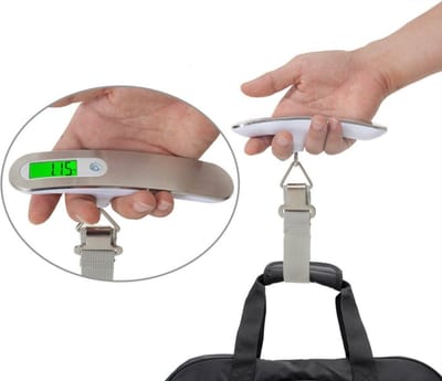 *** Digitale kofferweegschaal - Bagageweegschaal - Bagageweger - Tot 50KG - Roestvrij staal - Inclusief batterij voor direct gebruik - van Heble® ***
