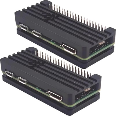 2 Stuks Aluminium Koellichaam 10mm voor Raspberry Pi Zero 2W + 20-Pin GPIO Header en Uitbreidingsbord voor Verbeterde Koeling en Prestaties