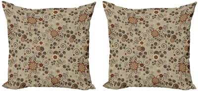 ABAKUHAUS Grunge Kussenhoes Set 2x40x40 cm – Dubbelzijdig bedrukt – Tan