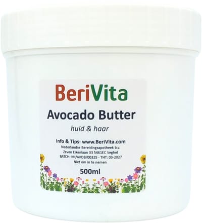 Avocado Butter 500ml Pot - Puur en Onbewerkte Avocadobutter - Huid & Haar