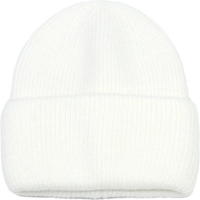 Offwhite wollen muts voor winter - dames - one size - witte wintermuts met brede rand - wol/acryl - STUDIO Ivana