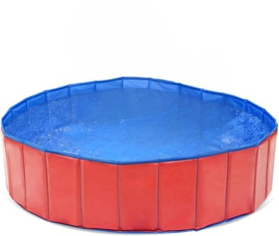 TopChoice® Hondenbad Inklapbaar - Honden Zwembad - Dierenbad - Uitstekend koeleffect - Rood Blauw