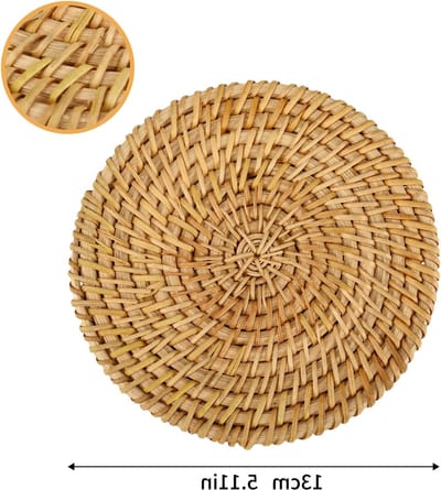 Onderzetters 13 cm ronde theekopjes onderzetters handgemaakte onderzetters koffieonderzetters geweven bekermat voor glas dranken theekopjes placemats potplanten