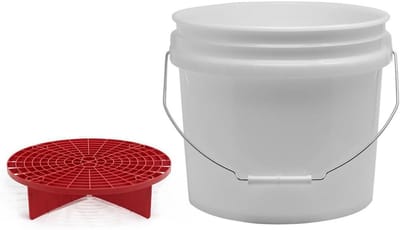 Wasemmer met Grit Guard - Vuilvangemmer Schoonmaakemmer - Auto Wassen - Scheidt Vuil van Water - 125 Liter - Transparant Rood