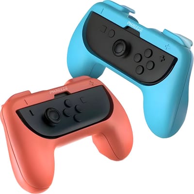 Phreeze controller grips geschikt voor Switch 2 Joy Con grip - houder - ergonomisch - met triggers - rood en blauw - 2 stuks