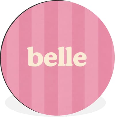 WallCircle - Wandcirkel - Muurcirkel - Roze - Gestreept - Belle - Aluminium - Dibond - 30x30 cm - Binnen en Buiten