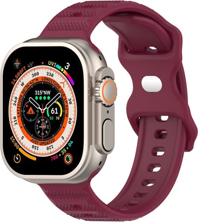 Siliconen bandje - geschikt voor Apple Watch 1/2/3/4/5/6/7/8/9/10/11/ SE (1,2,3) met maat 38 mm / 40 mm / 41 mm en 42 mm (Watch 10/11) - paars