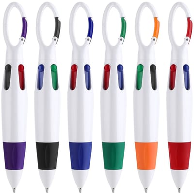 Dailygoods- Pendelpennen 6 stuks - Intrekbare Balpennen - Draagbare 4-in-1 - Veelkleurige Pennen - Kantoor/Schoolbenodigdheden - Schrijfcomfort 1.0mm - Balpen